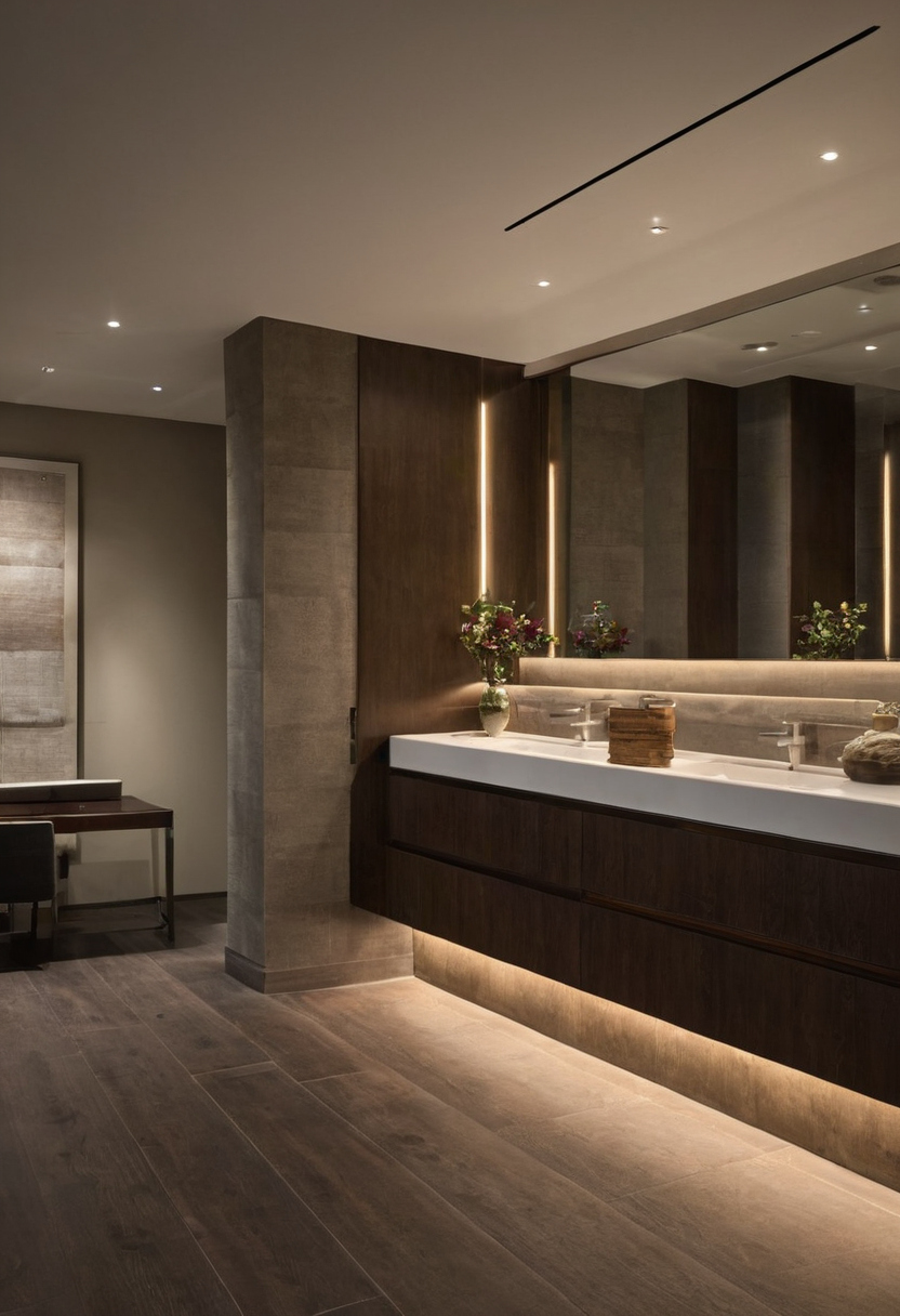 Who is responsible for architecture, engineering, and interior coordination shown in a luxury residential interior