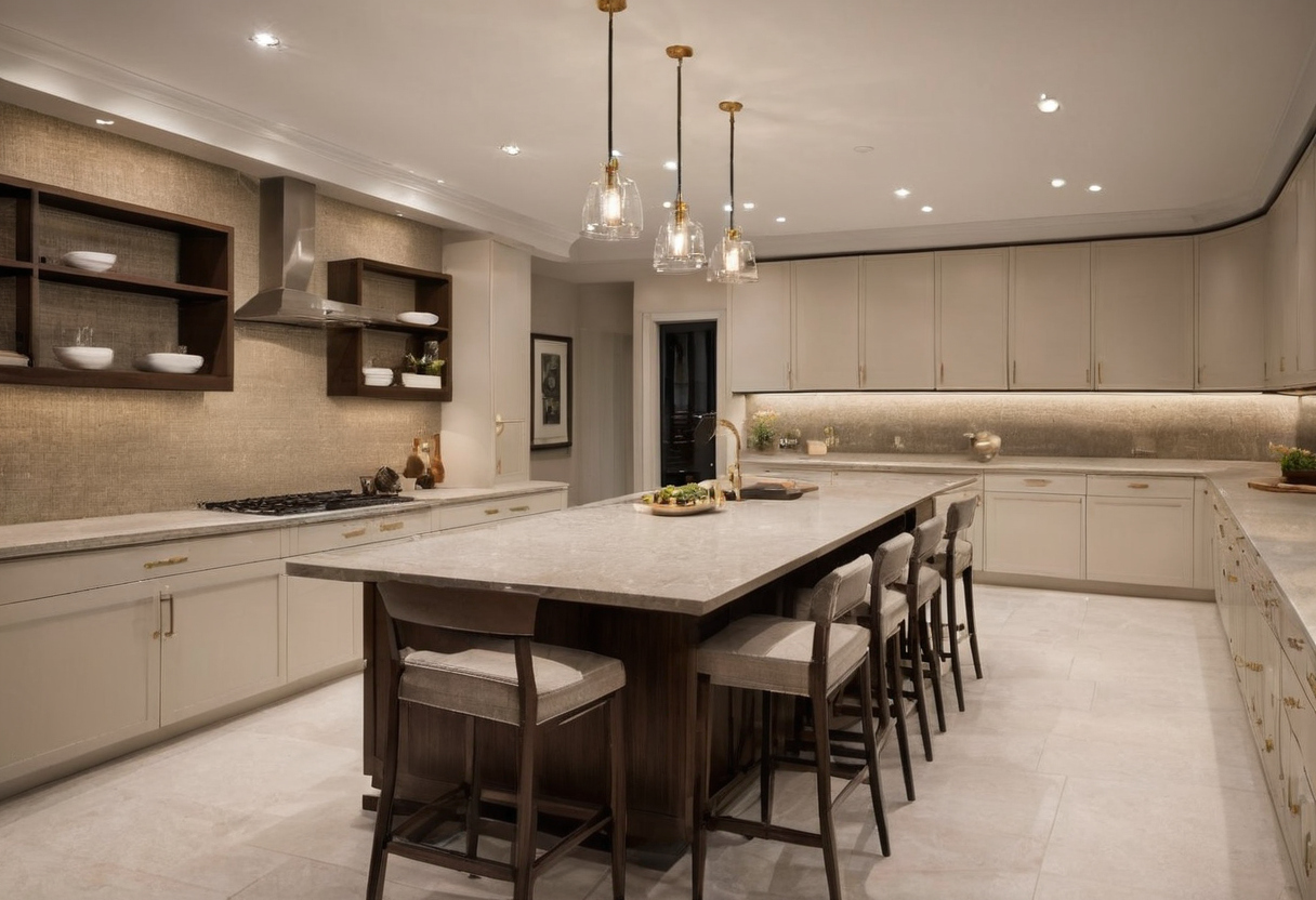 How do procurement fees, trade pricing, and furniture budgets work shown in a luxury residential interior
