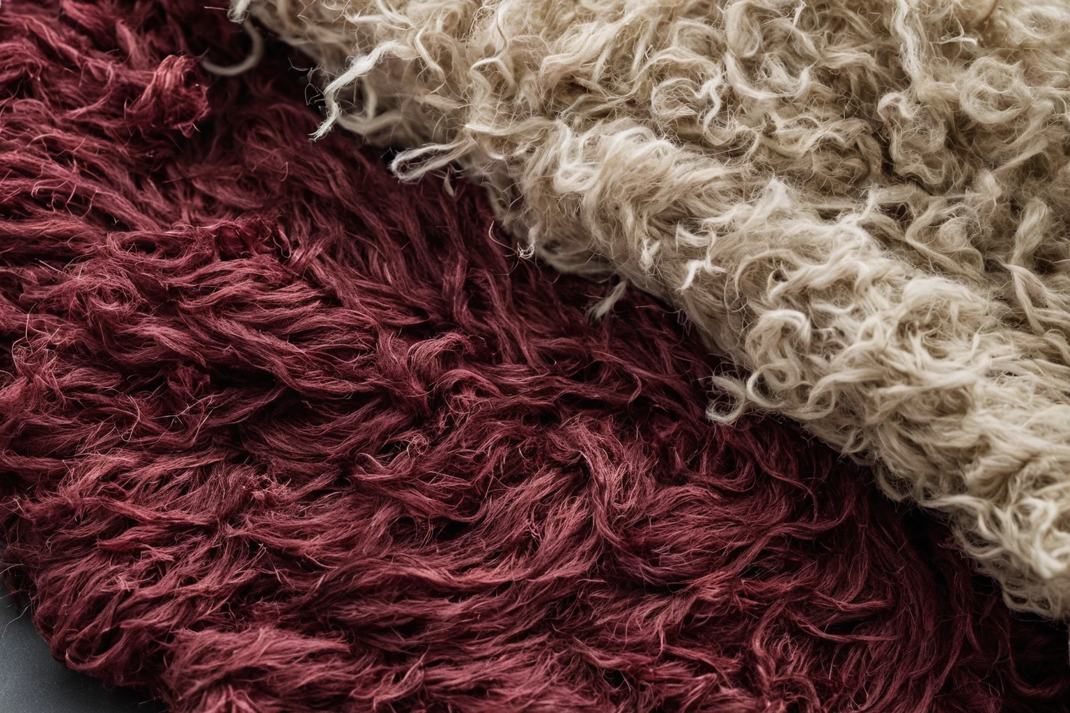 Macro view of devore silk velvet with dense opaque pile beside sheer burned-out ground